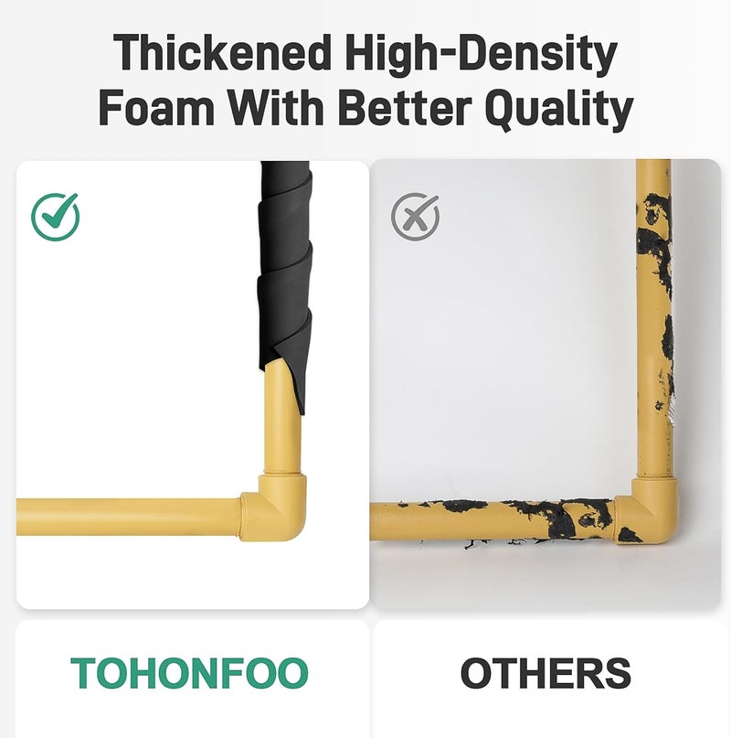 TOHONFOO Pipe Insulation Tape, Foam Insulation Tape for Outdoor Pipes Winter Freeze Protection, Foam Pipe Insulation Wrap, Heat Tape for Water Pipes, Copper Pipes, PVC, AC Line, 5in x 15ft, Black - Image 4